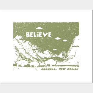 Believe Roswell UFO Posters and Art